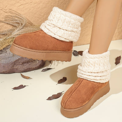 Cozy Slip-On Mid-Calf Boots