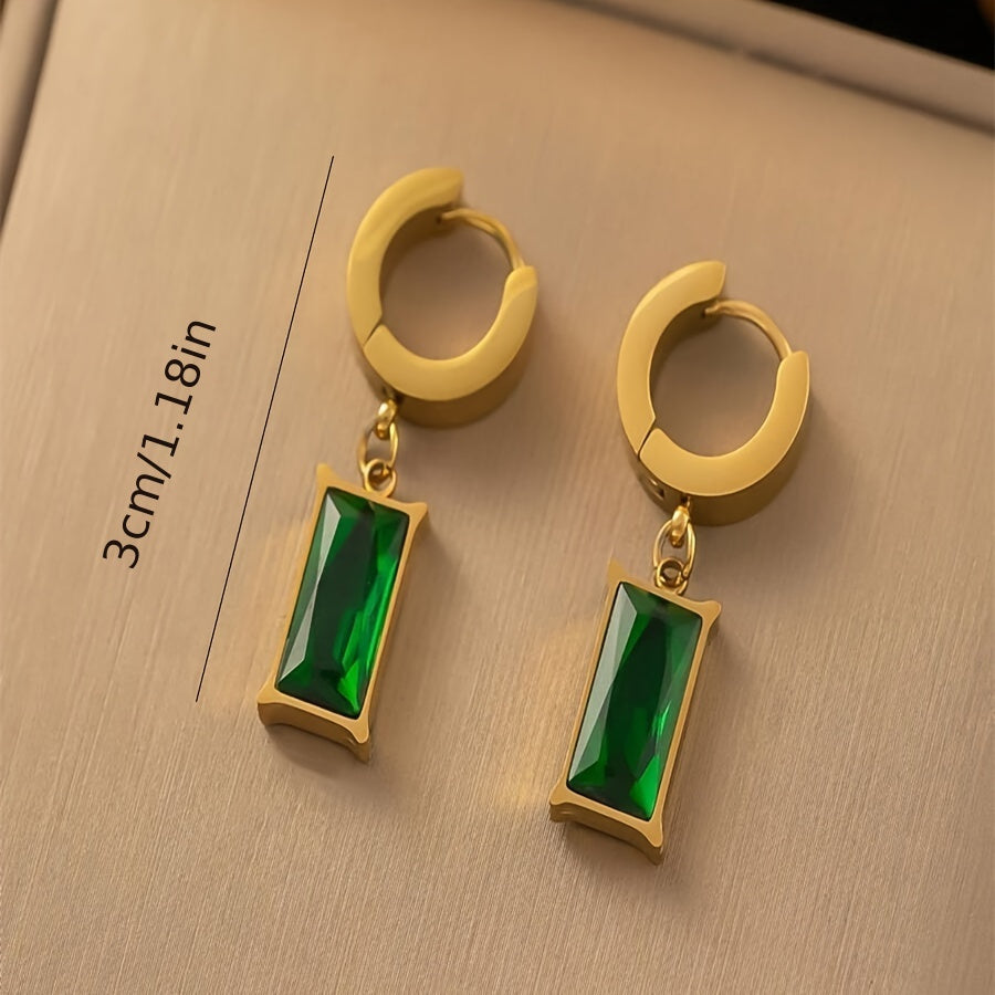 2pcs Set of Japanese and Korean Style Small Design Sensation Snake Bone Chain High-end Light Luxury Peridot Zirconia Pendant Copper Necklace for Women