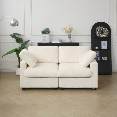 67" Modern Modular Sectional Sofa - Black Cloud Sofa with Washable Removable Cushions & Deep Seat, Plush Foam-Filled Upholstery, Spacious L-Shaped or Straight Configurations, Frame & Easy-Clean Fabric for Living Room, Apartme