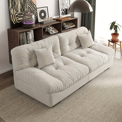 89" Comfy Cloud Sectional Couches, Loveseat Sofa Couch With 2 Pillows, Minimalist Sofa Couch, Modern Sofa Couch For Living Room, Apartment, Bedroom, Office