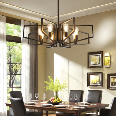 Modern Chandelier, 4Light & 8-Light Farmhouse Dining Room Light Fixture, Modern Industrial Chandelier For Living Room, Bedroom, Foyer, Stairway, Entryway