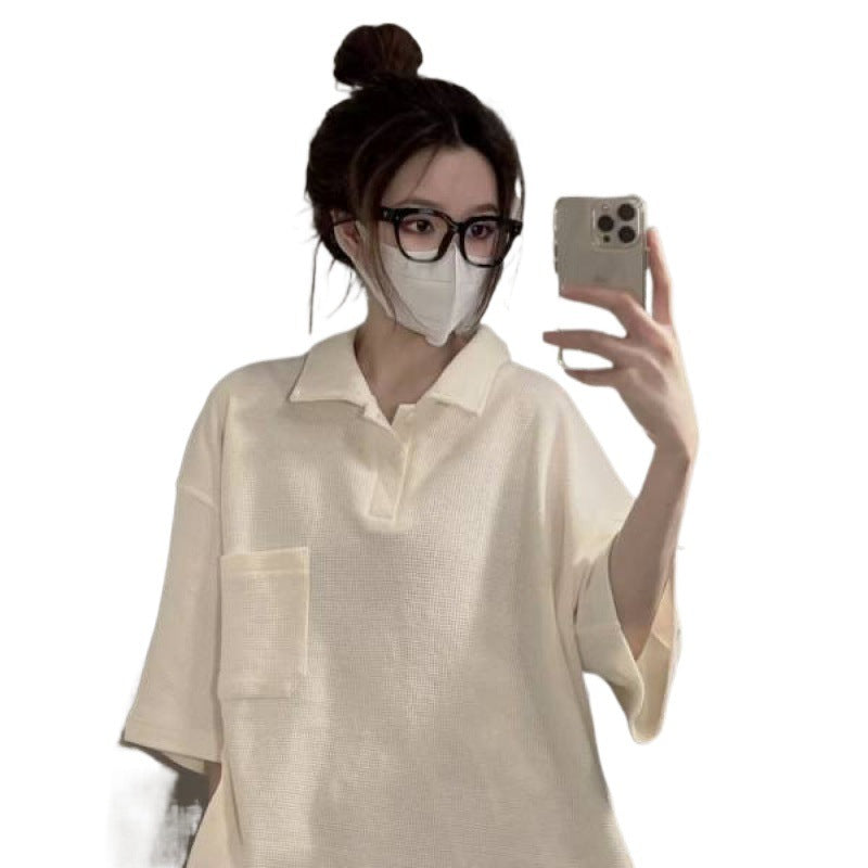 Women's Harajuku BF Style Lapel Short Sleeve
