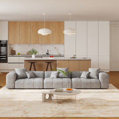 144 Inch Modular Sofa, Mid Century Modern Extra Deep Corner Seat Couch, 3-Seater Sofas for Living Room, Sectional Couches, Cozy Sofa for Apartment, Living Room, Boneless Sectional Sofa for Living Room, Comfy Couch, Convertibl