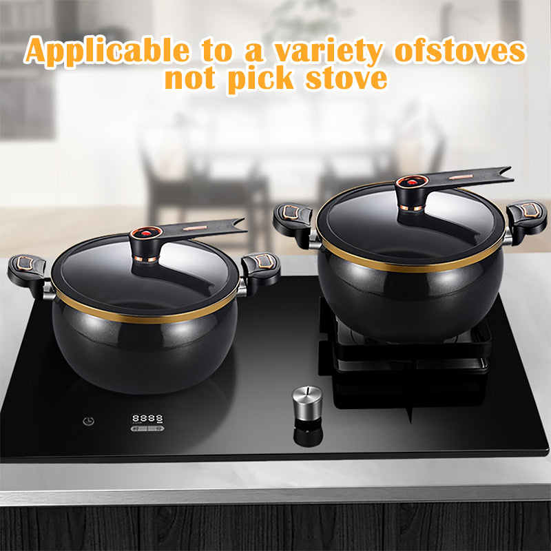 An 8 Liter (2.11 Gallon) Large Capacity Soup Pot, Enamel Large Capacity Soup Pot, Korean Deep Soup Pot, Noodle Pot, Suitable for Quick Cooking And Stewing, Multi-function Kitchen Stew Pot, Suitable for Gas And Induction Cooke