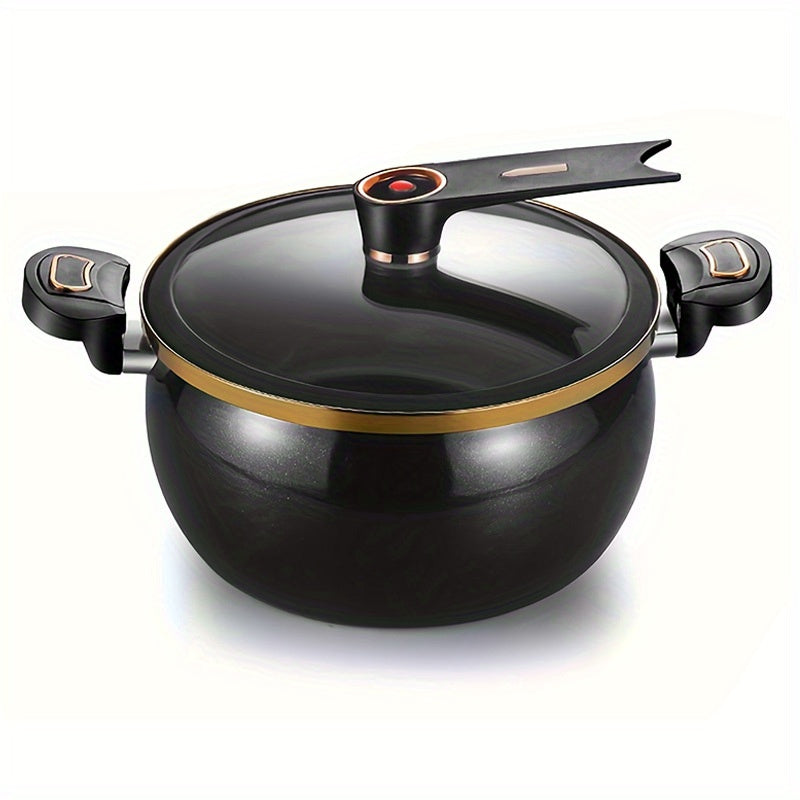 An 8 Liter (2.11 Gallon) Large Capacity Soup Pot, Enamel Large Capacity Soup Pot, Korean Deep Soup Pot, Noodle Pot, Suitable for Quick Cooking And Stewing, Multi-function Kitchen Stew Pot, Suitable for Gas And Induction Cooke