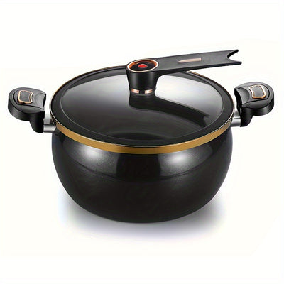 An 8 Liter (2.11 Gallon) Large Capacity Soup Pot, Enamel Large Capacity Soup Pot, Korean Deep Soup Pot, Noodle Pot, Suitable for Quick Cooking And Stewing, Multi-function Kitchen Stew Pot, Suitable for Gas And Induction Cooke