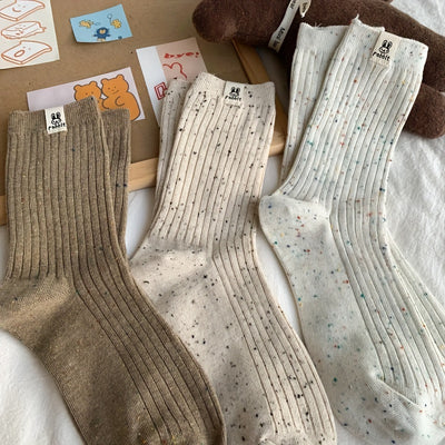2 Pairs of Rabbit Socks - Mid Knee Knitted Fabric Casual Japanese Style, Suitable for All Seasons, Solid Color, Machine Washable, Women'S Long Socks And Pantyhose