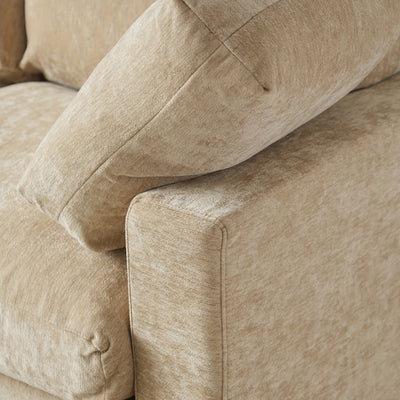 Modern U-Shaped Modular Sectional Sofa with Ottomans - Convertible L-Shaped or Straight Configurations, Washable Removable Cushions & Slipcovers, Plush Foam-Filled Cloud Design, Beige/Black Fabric Sofa for Large Living Rooms,