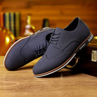 [Versatile Casual Shoes] Versatile Plus Size Men's Casual Shoes | Korean Style, Soft Sole Lace-up Rubber Sole Wedding Everyday Shoes
