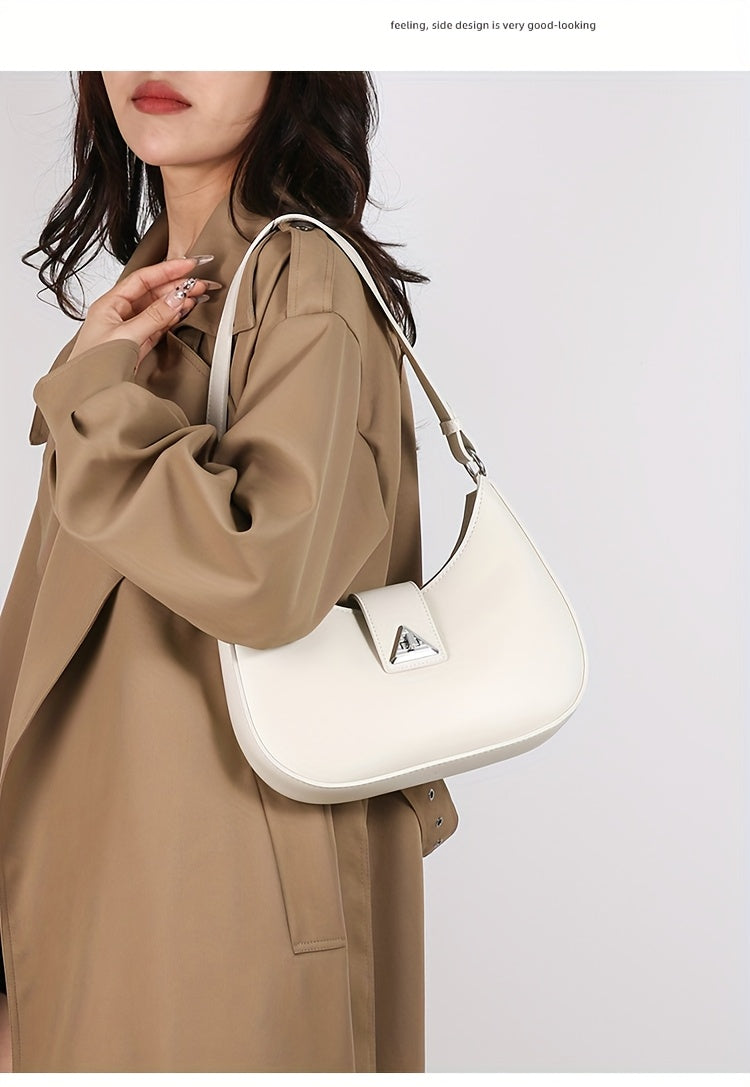 Korean High-end Texture Bag for Women, Fashionable And Versatile, Simple Single Shoulder Underarm Bag, Crescent Shaped Bag for Women