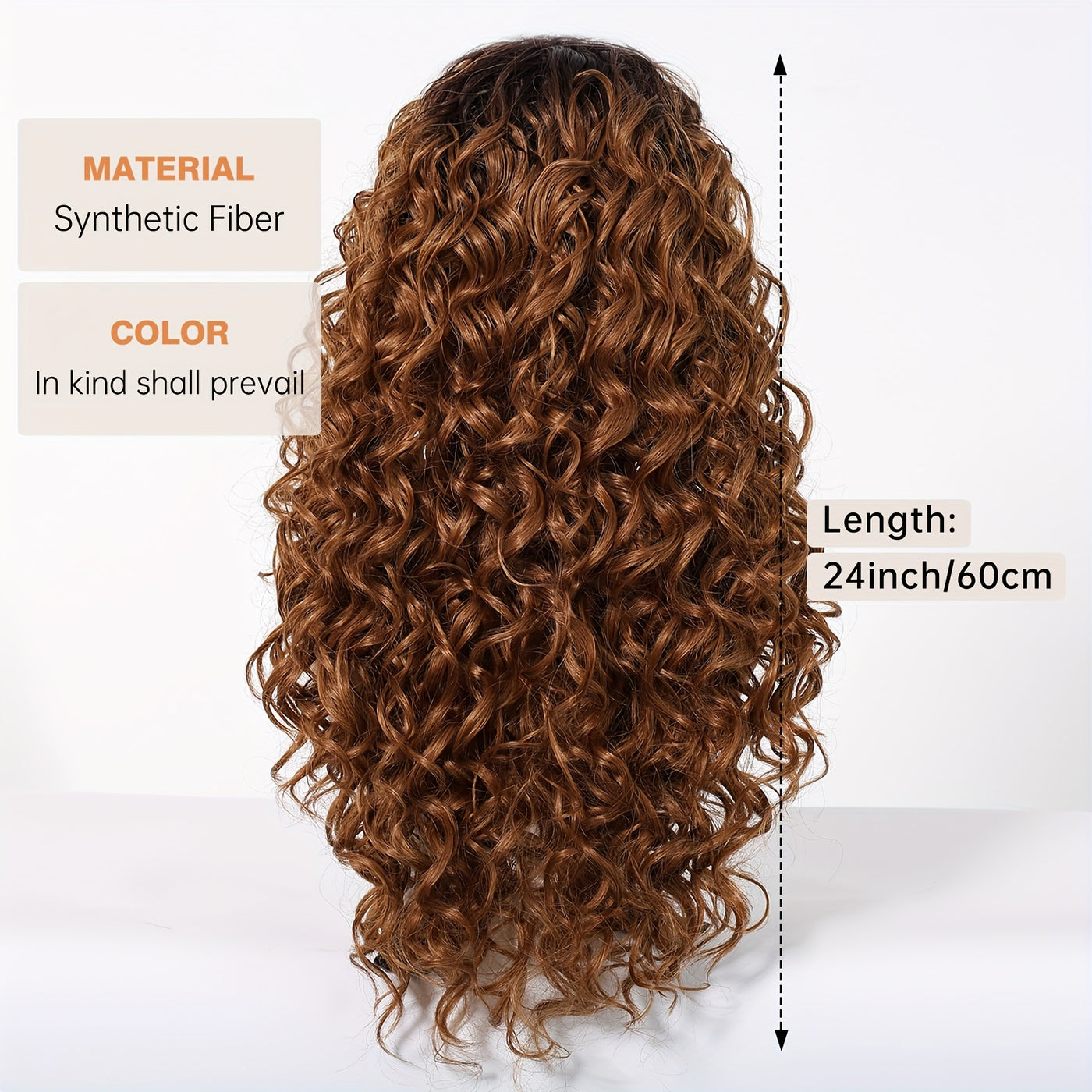 Afro Curly/Kinky Synthetic Wig with Brown Bangs