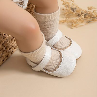 Infant Baby Girls Mary Jane Flats, Soft Sole Princess Dress Shoes Crib Shoes First Walker Shoes