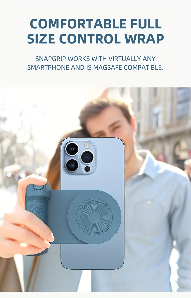 Magnetic Phone Camera Grip Holder, Portable Self Camera Handle, Ergonomic Design, Suitable for iPhone for samsung Android Phones to Vlog Photo and Video Shooting