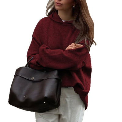 Minimalist Long Sleeve Hooded Sweater Woolen Clothing