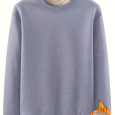 New Men's Casual Fashionable Solid Color Crew Neck Sweatshirts For Autumn And Winter