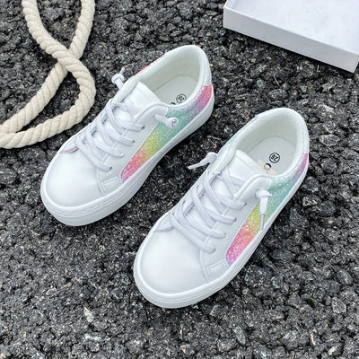 Different Shoe Sizes Have Different Numbers Of Eyelets. White Canvas Shoes For Babies, Mid-top Sneakers, Children's Canvas Shoes, Korean Version Of Simple Boys' And Girls' Shoes, Fashionable Low-top Casual Lace-up Track Shoes