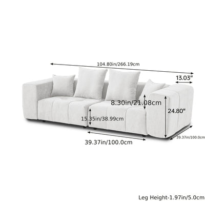 Modern 2-Seater Sectional Sofa - Modular Loveseat Couch with Cushioned Backrest, Space-Saving Sleeper Sofa for Small Apartments, Living Room, Bedroom, Office - Easy Assembly, No Tools Needed, Durable Fabric Upholstery - Ideal