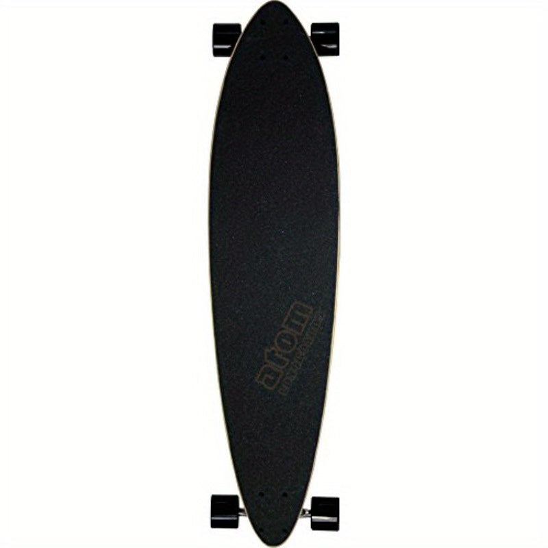 Atom Pintail Longboard 39" Woody, Safety Gear Compatible, Cruising Skateboard, Artistic Skateboard, Durable Silicon Carbide, Aluminum Hangers