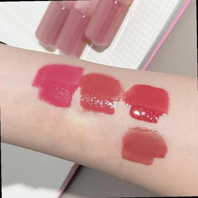 4Pcs Hydrating Lip Gloss Set Non Stick Cup Glossy Finish Highly Pigmented Korean Lip Glaze Plumping Lipgloss Moisturizing Water Mirror Liquid Lipstick Long lasting Natural Makeup