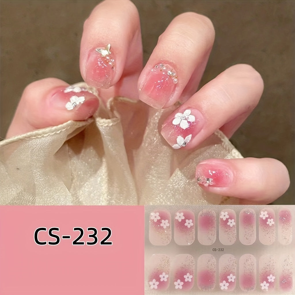 6 Sets of CS Waterproof Gel Nail Film Full Stickers Japanese and Korean Style Little Red Book Same Style Nail Stickers Wholesale