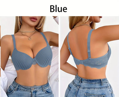 [6pcs] Elegant Striped Push-Up Bras