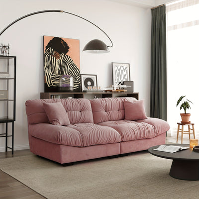 89" Comfy Cloud Sectional Couches, Loveseat Sofa Couch With 2 Pillows, Minimalist Sofa Couch, Modern Sofa Couch For Living Room, Apartment, Bedroom, Office