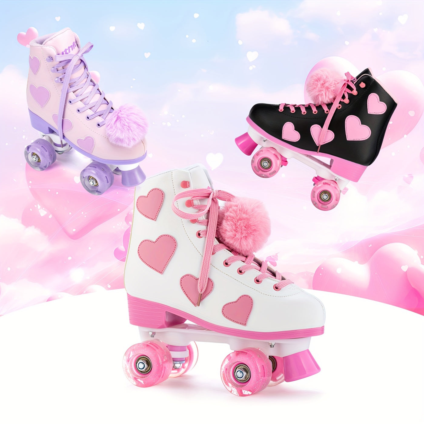 Classic Roller Skates For Women And Girl, High-top PU Leather Roller Skates With Light Up Wheels, The Best Halloween Gift For Roller Skating Beginners