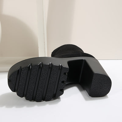 New Autumn Chunky-Heeled Ankle Boots, Lightweight And Versatile, with Ultra-High Platform Heels.