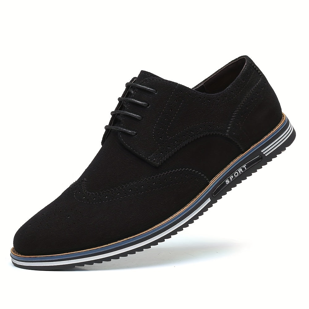 [Versatile Casual Shoes] Versatile Plus Size Men's Casual Shoes | Korean Style, Soft Sole Lace-up Rubber Sole Wedding Everyday Shoes