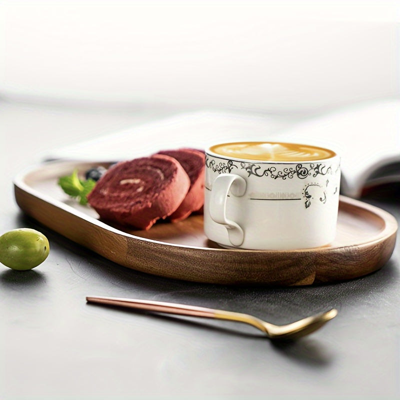 Japanese-Inspired LDQ Elegant Wooden Serving Tray - Space-Saving Design for Food & Drink Service - Perfect for Home Decor and Kitchen Accessories