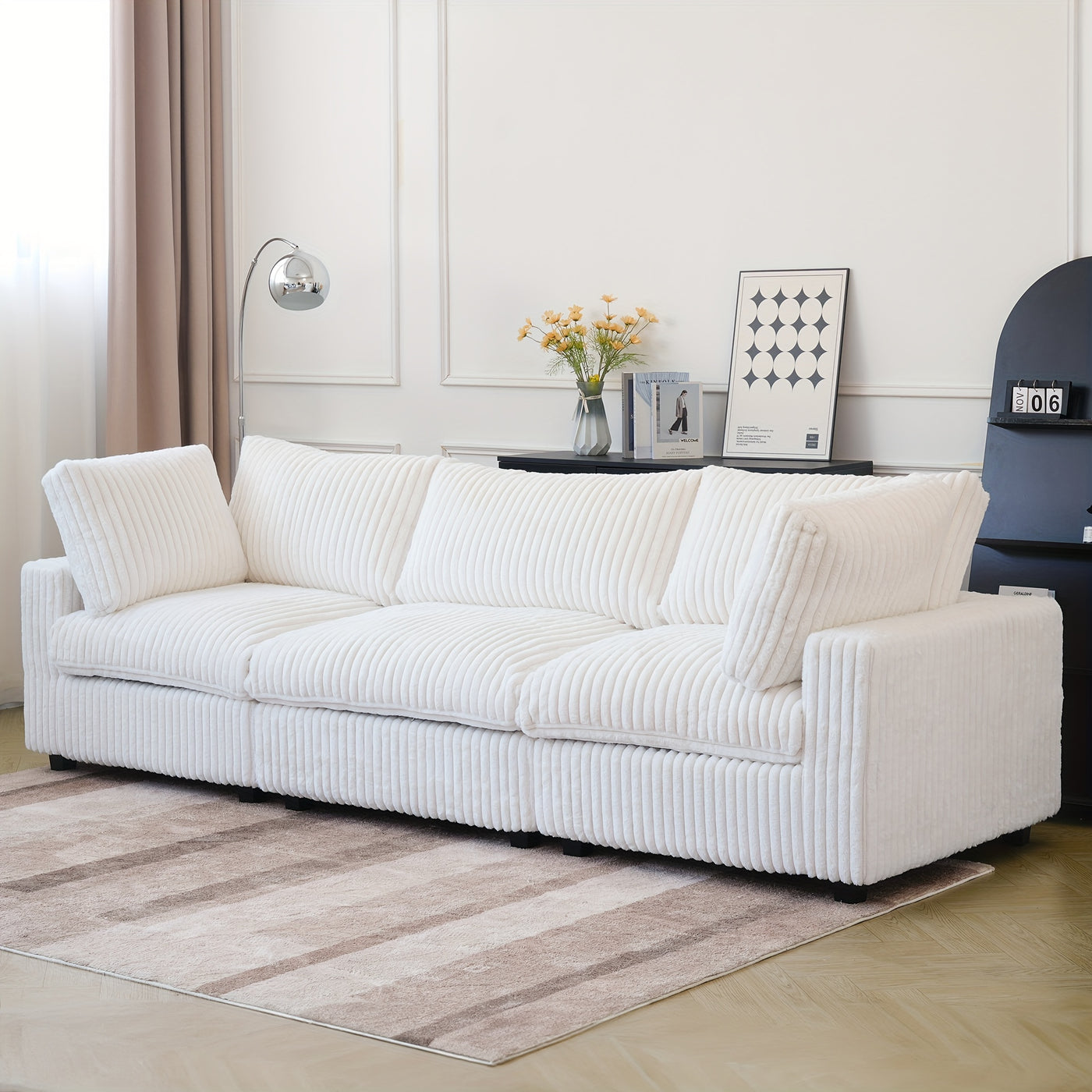 Extra Large 118" Modern Modular Sectional Sofa - L-Shaped Sectional with Chaise Lounge, Plush Cushions & Washable/Replaceable Cover - Modular Sofa with Chaise Convertible, Spacious Living Room Couch for Apartments, Houses - E