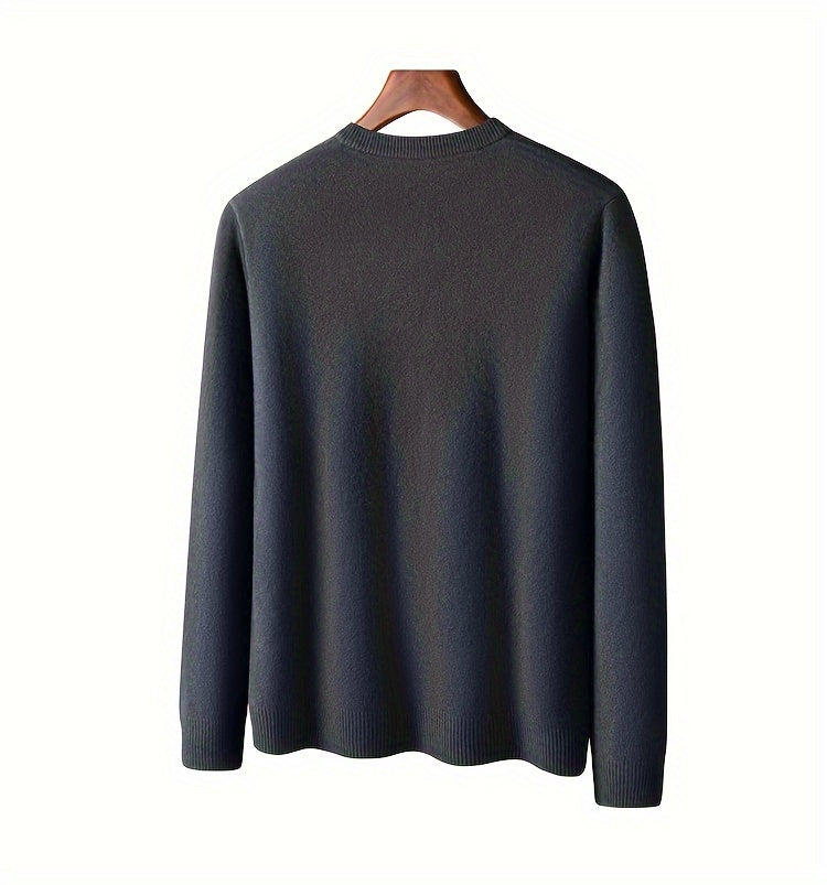 KAISER Men's Cozy Wool V-Neck Sweater - Casual Striped Long Sleeve Pullover for Fall/Winter, Soft & Warm, Korean And Japanese Targeted, Fashion