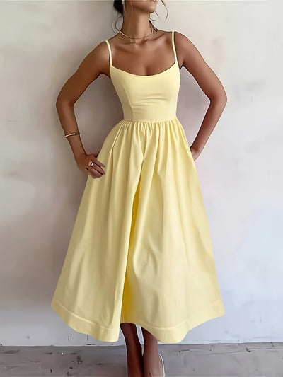 Women's Floor-Length/Short Length Sleeveless A-Line Maxi/Mini Floor-Length Evening Gown - Solid Black Floor-Length Party Wedding Gala Evening Dress with A-Line Silhouette, Smooth Texture & Clear Strap Neckline, Machine Washab