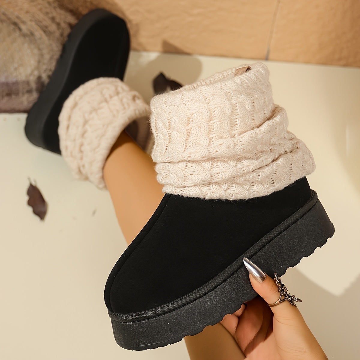 Cozy Slip-On Mid-Calf Boots