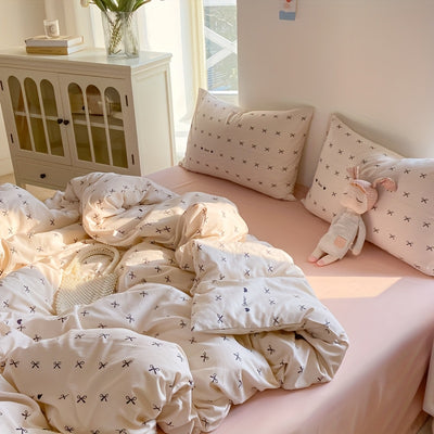 [Soft Duvet Cover] 3pcs Korean-Style Reversible Duvet Cover Set | 1 Duvet Cover + 2 Pillowcases, Soft, Breathable, Charmingly Minimalistic, Comfortable, AA Side Design, Suitable As Gifts for Valentine's Day, Thanksgiving, Mot