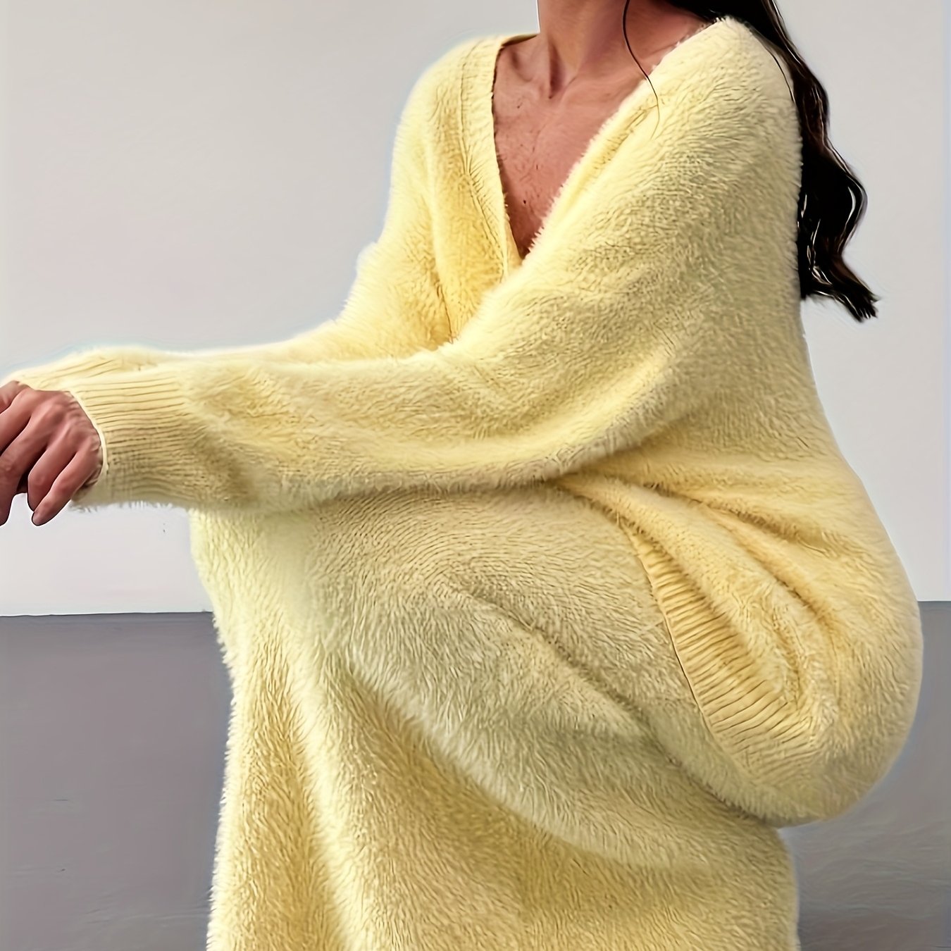 2025 New Elegant Soft Drop Shoulder Long Sleeve Sweater + A-Line Dress for Women