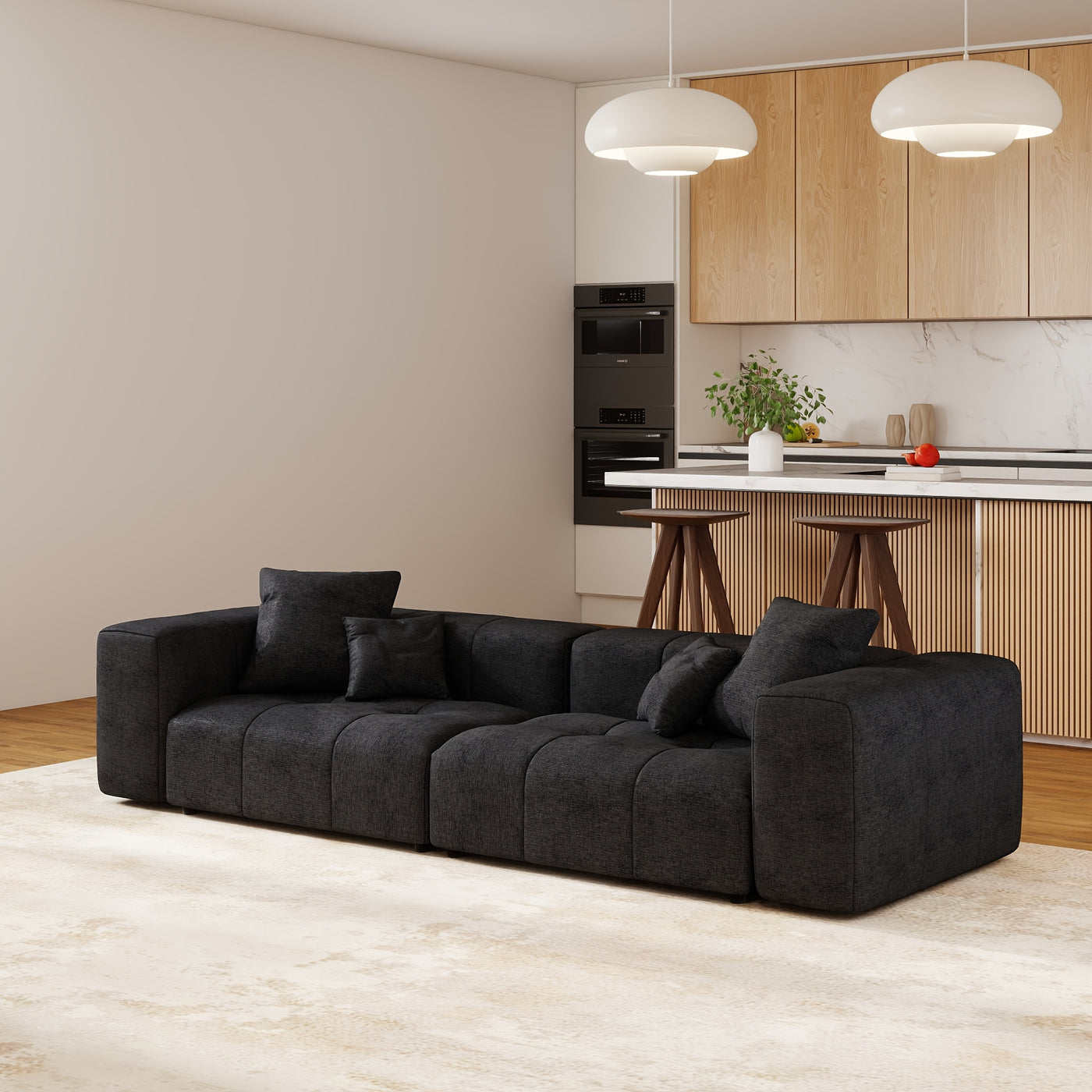 Modern 2-Seater Sectional Sofa - Modular Loveseat Couch with Cushioned Backrest, Space-Saving Sleeper Sofa for Small Apartments, Living Room, Bedroom, Office - Easy Assembly, No Tools Needed, Durable Fabric Upholstery - Ideal