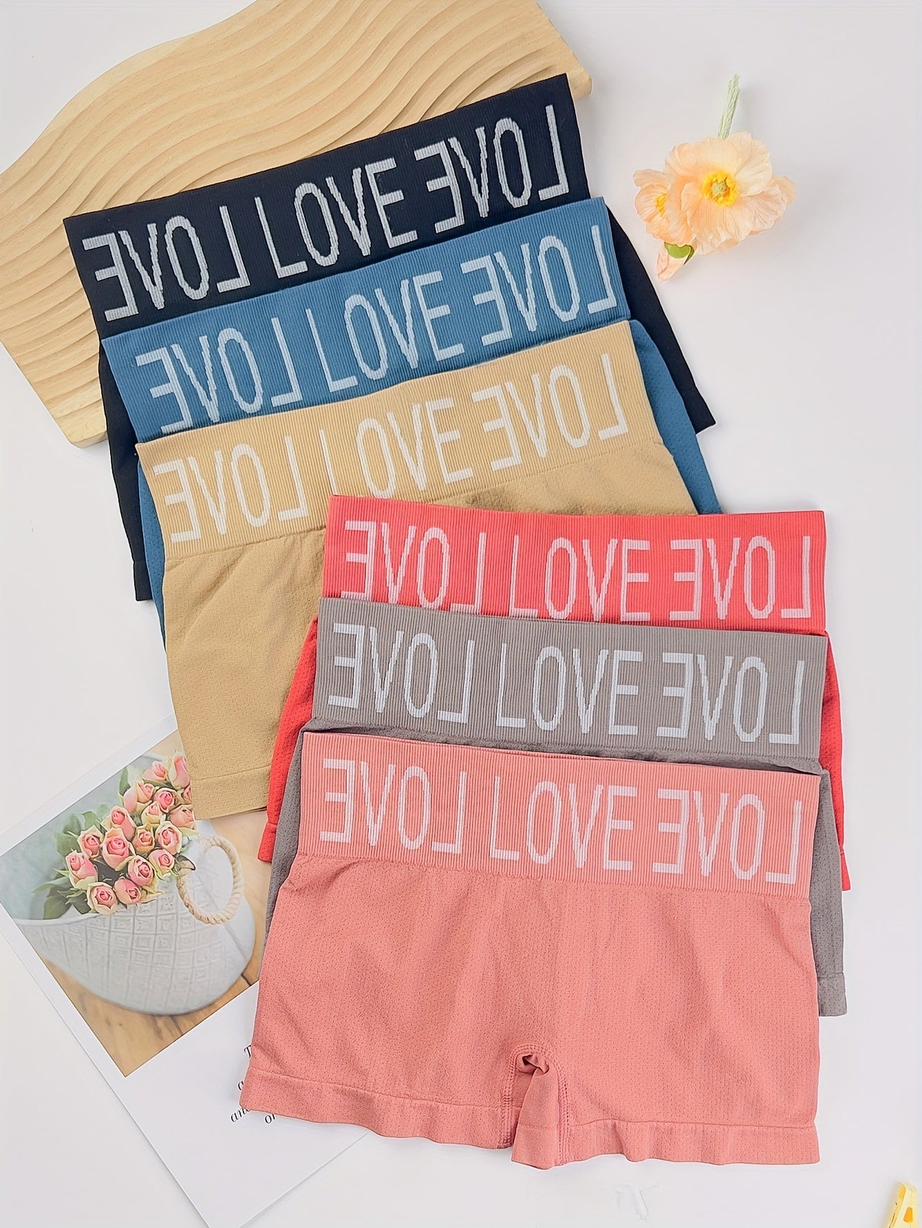 [6pcs] Letter Print Seamless Boyshorts