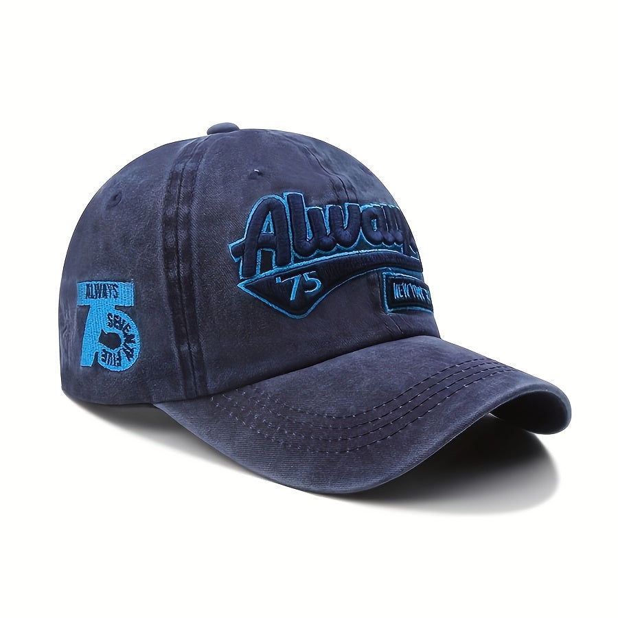 1pc Set Of European And American Embroidered Baseball Cap, 3D Embroidered Baseball Cap, Korean Duckbill Cap, Sun Visor, Couple Style