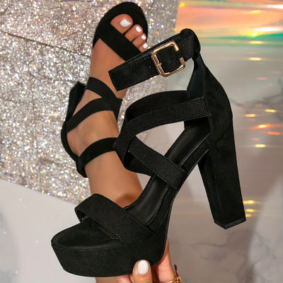 Platform Wedge Sandals with Ankle Strap