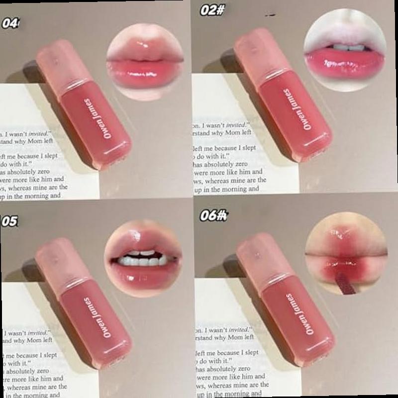 4Pcs Hydrating Lip Gloss Set Non Stick Cup Glossy Finish Highly Pigmented Korean Lip Glaze Plumping Lipgloss Moisturizing Water Mirror Liquid Lipstick Long lasting Natural Makeup