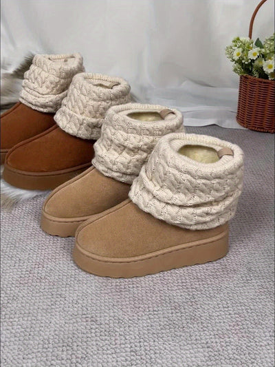 Cozy Slip-On Mid-Calf Boots