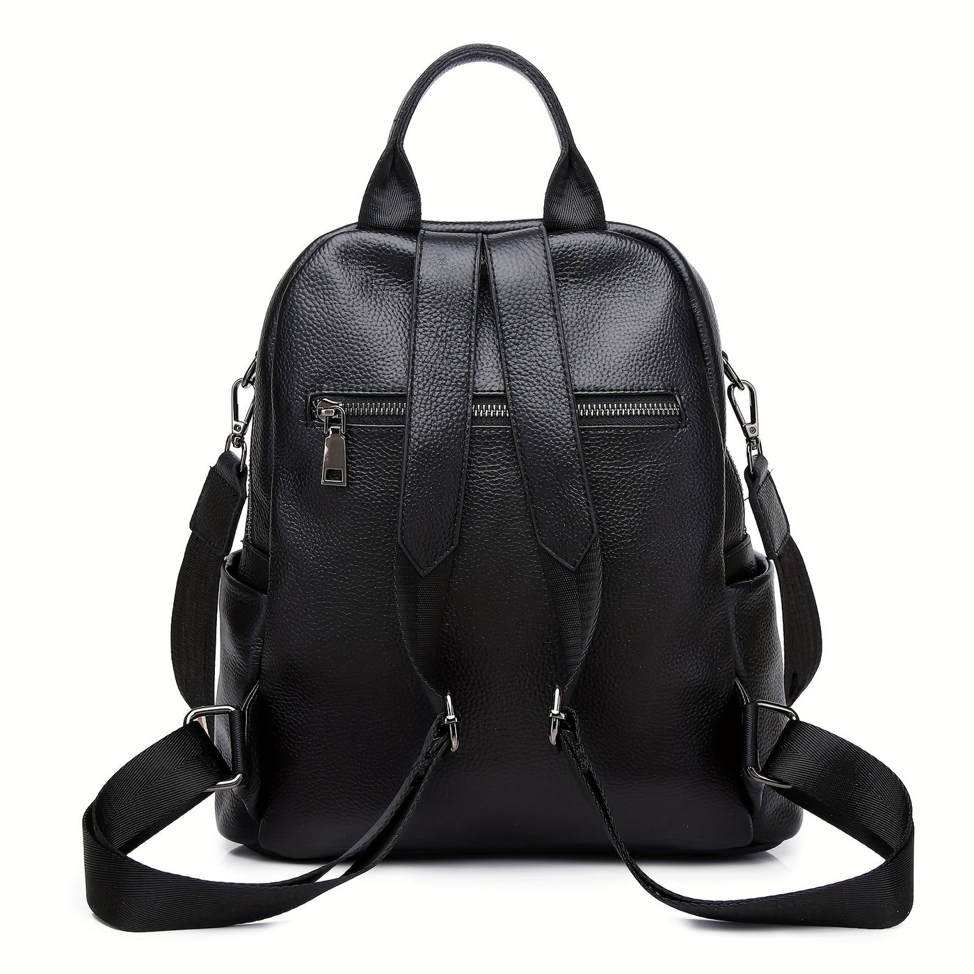 2024 New Fashion Large Capacity Elegant Genuine Leather Women's Backpack, Korean Style Anti-Theft Commuter Travel Bag with Adjustable Strap and Zipper Closure