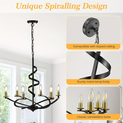 Farmhouse Chandeliers For Dining Room, Industrial Foyer Lighting Fixtures, Modern High Ceiling Hanging Pendant Lights, For Living Room, Bedroom, Kitchen Island, Staircase, Entryway