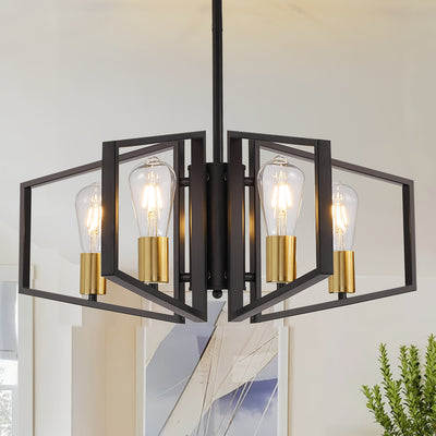 Modern Chandelier, 4Light & 8-Light Farmhouse Dining Room Light Fixture, Modern Industrial Chandelier For Living Room, Bedroom, Foyer, Stairway, Entryway