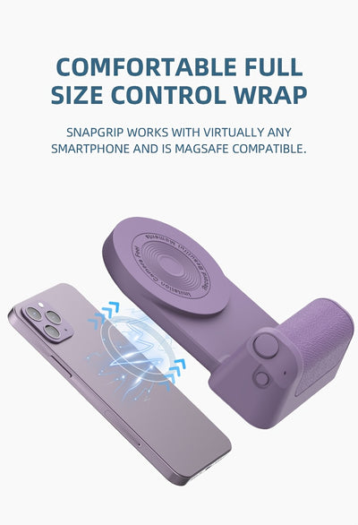Magnetic Phone Camera Grip Holder, Portable Self Camera Handle, Ergonomic Design, Suitable for iPhone for samsung Android Phones to Vlog Photo and Video Shooting