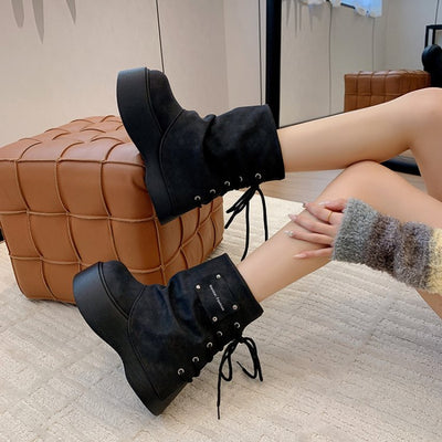 Women'S Western Cowboy Boots - Slip-On Chunky Platform Heel, Round Toe Synthetic Cover with Fabric Lining & Rubber Sole, Low Heel Comfort for Casual & Formal Outfits, Spring/Fall Fashion Footwear, Cowgirl Boots, Spring Fall F