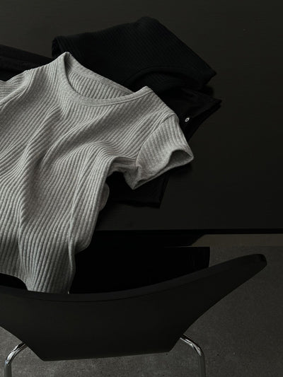 Women's Summer Round Neck Texture Short Sleeve T-shirt Top