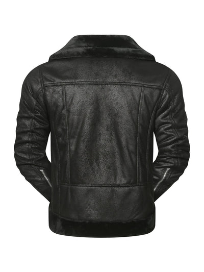 Men's Slim Fit Jacket with Faux Fur Trim - Casual Brown Zip-Up Coat, Long Sleeve, Polyester Blend for Casual Attire