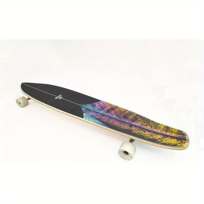 44-Inch Vintage-Style Pintail Cruiser with a Double Kick Hard Rock Maple Deck And an Anti-Wheelbite Shock-Absorbing System, Perfect for Various Cruising Scenarios.
